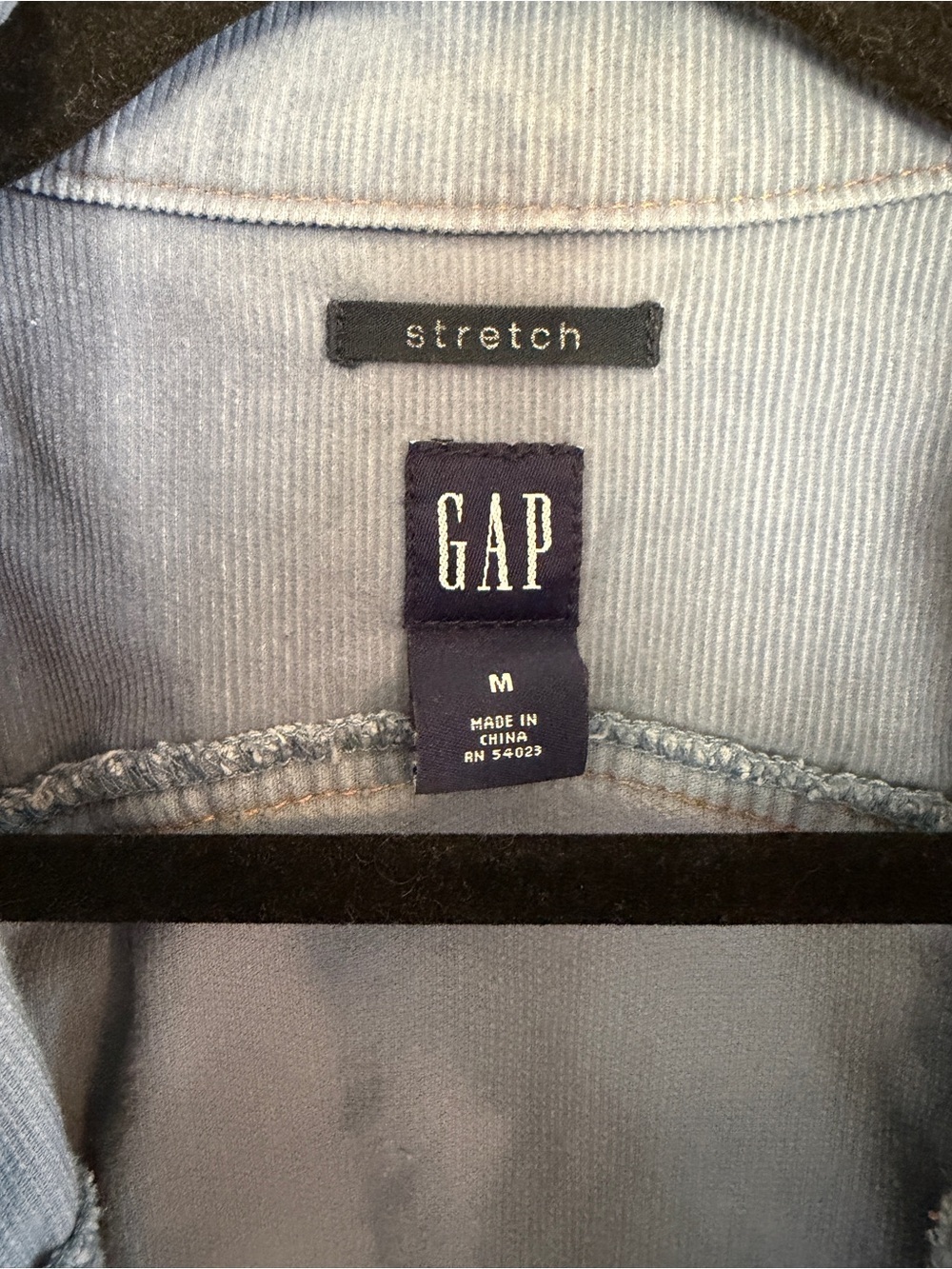 Vintage 90s GAP Stretch Corduroy Jacket - Cornflower Blue Mock Neck Trucker - Picture 7 of 7
